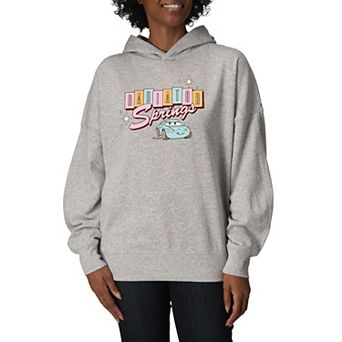 Women's Disney / Pixar's Cars Radiator Springs Retro Pastel Logo Oversized Fleece Hoodie Sweatshirt