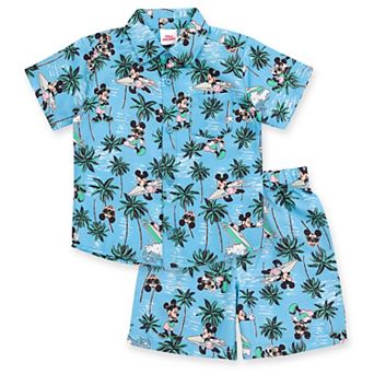 Disney's Mickey Mouse 2 pc Button-Down and Shorts Set