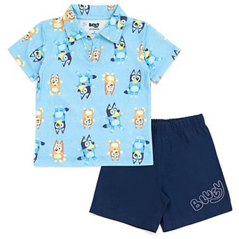 Bluey 2 pc Polo and Shorts Set