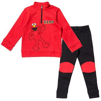 Sesame Street Elmo Fleece Quarter-Zip Sweatshirt and Pants Set