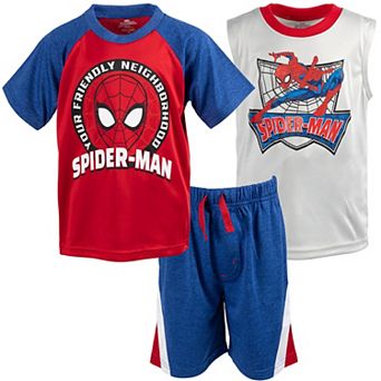 Marvel Spider-Man Athletic 3 pc Tee Tank and Shorts Set