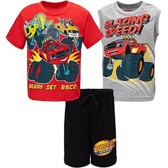 Blaze and the Monster Machines Racing T-Shirt Tank Top and Shorts Set