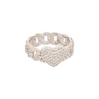 Juvell Cubic Zirconia Heart Statement Ring