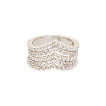 Juvell Cubic Zirconia Multi-Row Ring