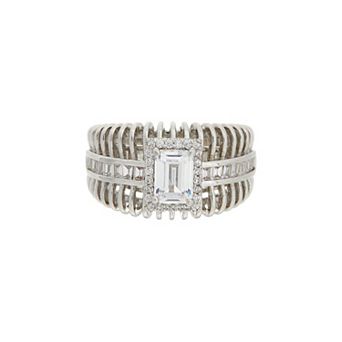 Juvell Coin-Edge Cubic Zirconia Ring