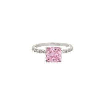 Juvell Silver-Tone Gemstone Solitaire Ring