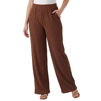 Catherines Women's Plus Size Anywear Textured Wide Leg Pant