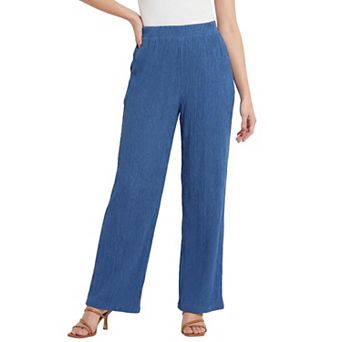 Catherines Women's Plus Size Anywear Textured Wide Leg Pant