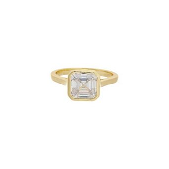 Juvell Rectangular White Topaz Solitaire Ring