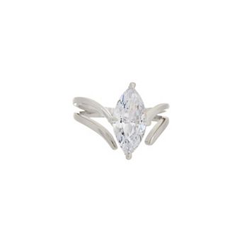 Juvell Marquise White Topaz Split Shank Ring