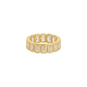 Juvell Gold Tone Rectangular Gemstone Link Ring