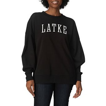 Women's Hanukkah Latke Oversized Fleece Crew Sweatshirt