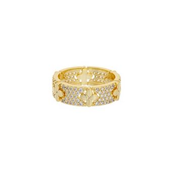 Juvell Cubic Zirconia Clover Motif Ring