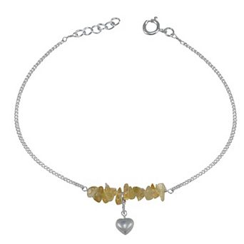 Amethyst Heart Chain Anklet