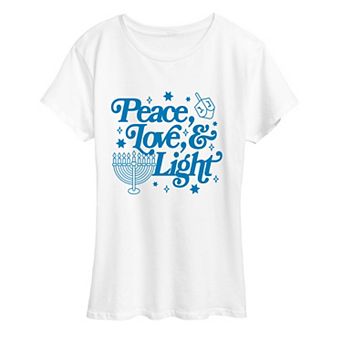 Women's Hanukkah Peace, Love, & Light Graphic Tee