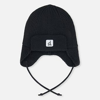 Toddlers Unisex Winter Knit Hat with Ear Flaps and Strings