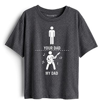 Kids Your Dad Vs My Cool Dad T-Shirt, Funny Bass Guitar Rock Father's Day Youth Tee