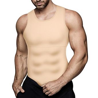 Nebility Men's Compression Shapewear Tank, Sleeveless Tummy Control Undershirt, S-4XL