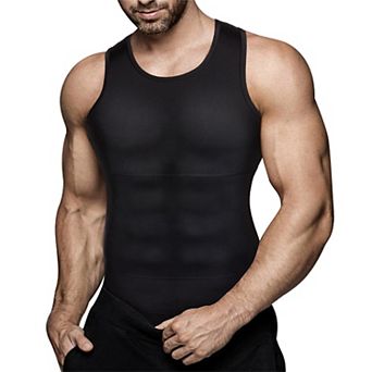 Nebility Men's Compression Shapewear Tank, Sleeveless Tummy Control Undershirt, S-4XL