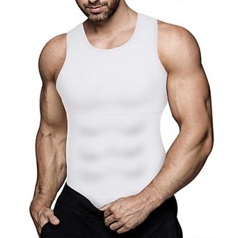 Nebility Men's Compression Shapewear Tank, Sleeveless Tummy Control Undershirt, S-4XL