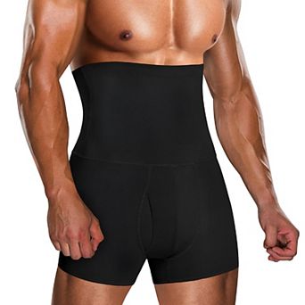 Nebility Men's High Waist Tummy Control Boxer Briefs Seamless Body Shaper Underwear