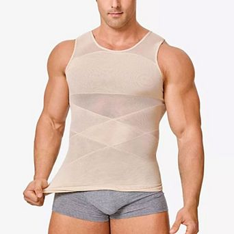 Nebility Men's Compression Shapewear Tank Top, Chest and Tummy Control Undershirt, S-4XL