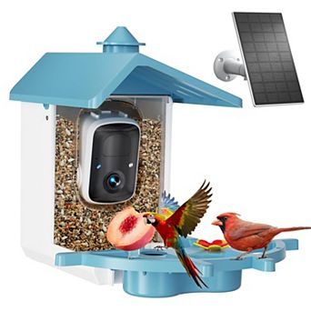 Solar smart bird feeder with camera, 2K video, Wi-Fi and app alerts for outdoor viewing