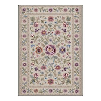 GENIMO Vintage Floral Vine Border Machine Washable Low Pile Non Slip Soft Rug