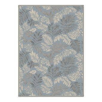 GENIMO Tropical Leaf Pattern Machine Washable Low Pile Non Slip Soft Rug