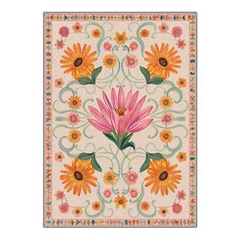 GENIMO Vintage Fresh Sunflowers Machine Washable Low Pile Non Slip Soft Rug
