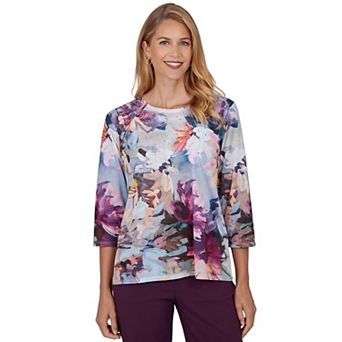 Women's Alfred Dunner Bold Floral Knit Sweater Top