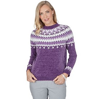 Women's Alfred Dunner Fair Isle Chenille Sweater