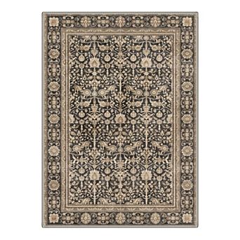 GENIMO Washable Vintage Oriental Animal Floral Area Rug, Non Slip Low Pile Stain Resistant Carpet