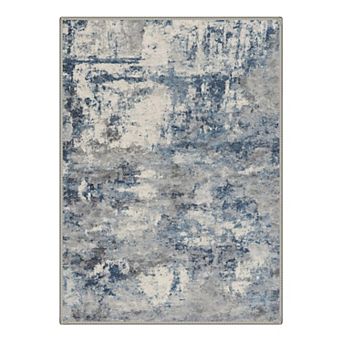 GENIMO Washable Abstract Distressed Modern Area Rug, Non Slip Low Pile Stain Resistant Carpet