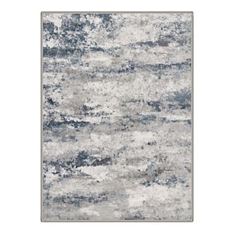 GENIMO Washable Abstract Distressed Modern Area Rug, Non Slip Low Pile Stain Resistant Carpet