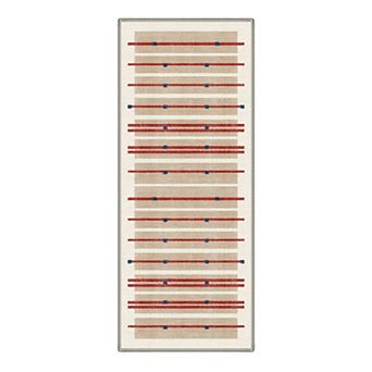 GENIMO Washable Mid Century Modern Geometric Stripe Area Rug