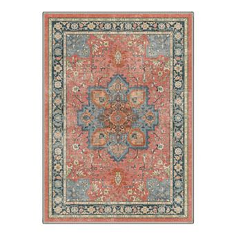 GENIMO Vintage Medallion Print Area Rugs Washable Rugs Low Pile · Non-Slip