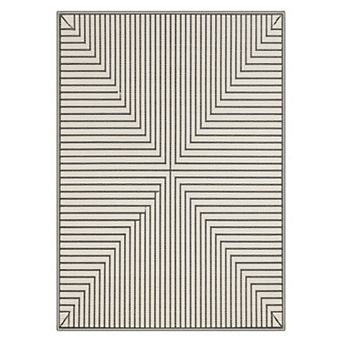 GENIMO Washable Modern Geometric Area Rug, Non Slip Low Pile Stain Resistant Carpet