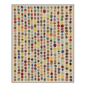 GENIMO Washable Vertical String Dot Boho Area Rug, Non Slip Low Pile Stain Resistant Carpet