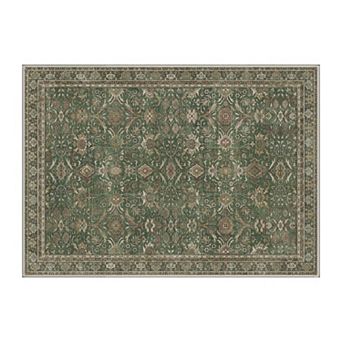 GENIMO Washable Vintage Floral Area Rug, Non Slip Low Pile Stain Resistant Carpet