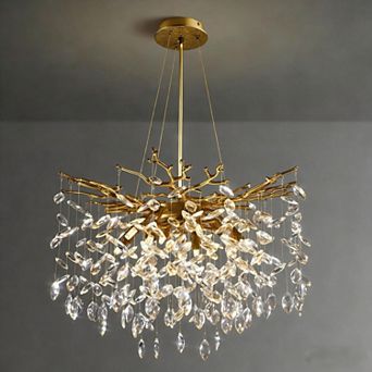 8-Light 23 Inch Luxury Real Crystal Chandelier