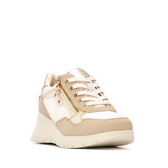 XTI Women's Casual Wedge Lace- Up Sneakers 144500
