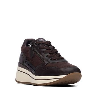 XTI Women's Casual Wedge Lace- Up Sneakers 146169