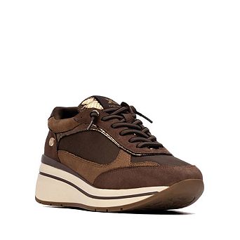 XTI Women's Casual Suede Wedge Sneakers 146170