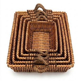 Multi-Functional Willow Baskets with Handles Full Collection -5 pc Set