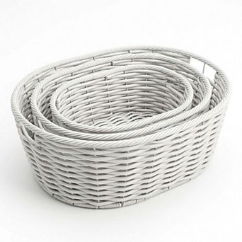 Multi-Purpose Nesting Basket 3 pc Set Storage Baskets with Handles