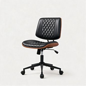 Home Office Chair, Desk Chair with 4-Level Adjustable Backrest, 360° Swivel & Rocking Function