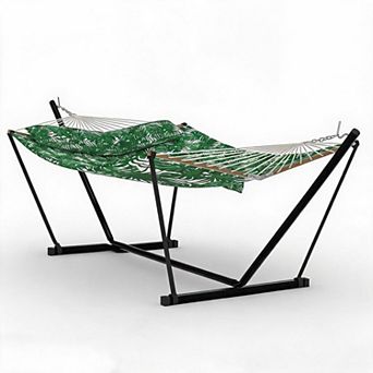 2 Person Outdoor Hammock with Stand, Heavy Duty Portable Double Hammock