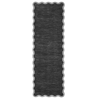 Scalloped Washable Rugs for Living Room Area Rugs Stain Resistant Carpet for Dining Room Dorm