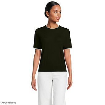 Women's Lands' End Drifter Lite Double Trim Sweater